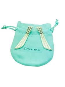 Tiffany & Co. Sterling Silver Hinged Linear Art Deco Dangle Earrings - Pouch - Picture 1 of 4
