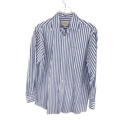 Camisa de vestir TOMMY BAHAMA azul/blanco a rayas para hombre 15 1/2 32-33 Foto 1 de 4