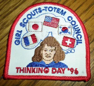 Girl Scouts Gs Vintage Uniform Patch Totem Council Thinking Day 1996 - Picture 1 of 1