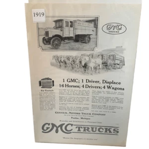 Vintage 1919 General Motors Truck Company GMC Anzeige Werbung - Bild 1 von 4