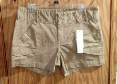 Womens shorts Sz 10 Calvin Klein Khaki Cargo Pockets Wide Belt Loops Chino new - Image 1 of 4