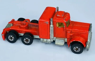 Hot Wheels Steering Rigs Peterbilt Semi 复古压铸黑墙 1980 — 第 1/4 张图片