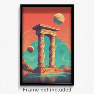 Griechisches Filmposter - wirbelnde Säule (Griechenland psychedelische Kunst Retro Filmdruck) - Bild 1 von 1