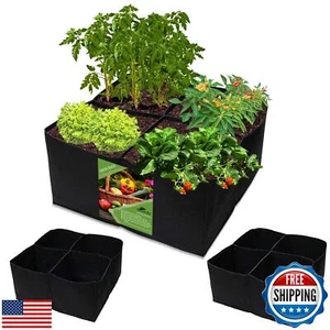 Fabric Raised Garden Bed, Square Plant Grow Bags, Large Durable Rectangular R - Picture 1 of 5