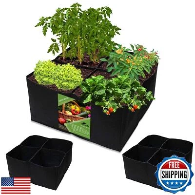 Fabric Raised Garden Bed, Square Plant Grow Bags, Large Durable Rectangular R - Image 1 of 4