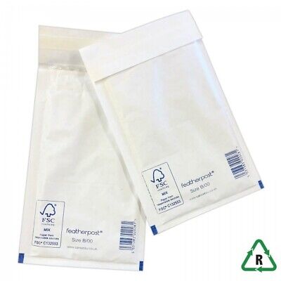 Bubble Padded Envelopes White Featherpost B/00 Peel & Seal Mailer 120 X 215mm • 2.19£