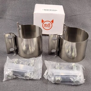 Evil Energy 2.75 In Exhaust Clamp Butt Joint Band Clamp Sleeve Coupler Stainless - Foto 1 di 7