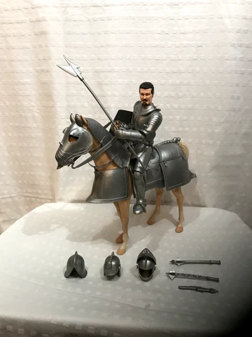 Vintage Marx Sir Stuart Silver Knight 12” Figure & Thunderbolt Armored Horse Lot Cover