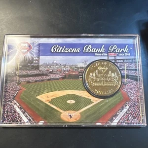 MLB CITIZENS BANK PARK PHILADELPHIA PHILLIES 24 KT GOLD MEDALLION LE COIN/CARD - Picture 1 of 5