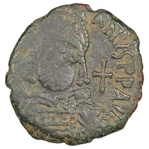 Monnaie byzantine - JUSTINIEN Ier Demi-follis - 551-552 Antioche - cuivre BC.230 - Foto 1 di 2