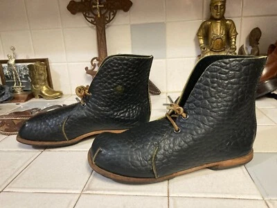 CYDWOQ Rare Victorian Style Black Hand Made Ankle Booties 37 UK Lace Up US 7 M - Image 1 of 4