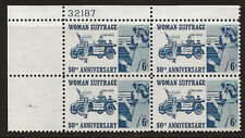 US Scott #1406, Plate Block #32185 1970 Woman Suffrage 6c FVF MNH Upper Left