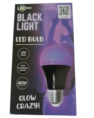 LEDeez Black Light LED Bulb Neon UV  40W Standard Socket Fit. Indoor Use.  - Image 1 of 2
