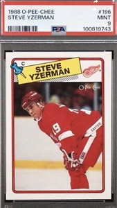 1988 O-Pee-Chee #196 Steve Yzerman Detroit Red Wings Hockey Card PSA 9 MINT - Picture 1 of 2