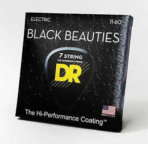 DR BKE7-11 Black Beauties Coated Electric Guitar Strings; 7-String gauges 11-60 - Picture 1 of 3