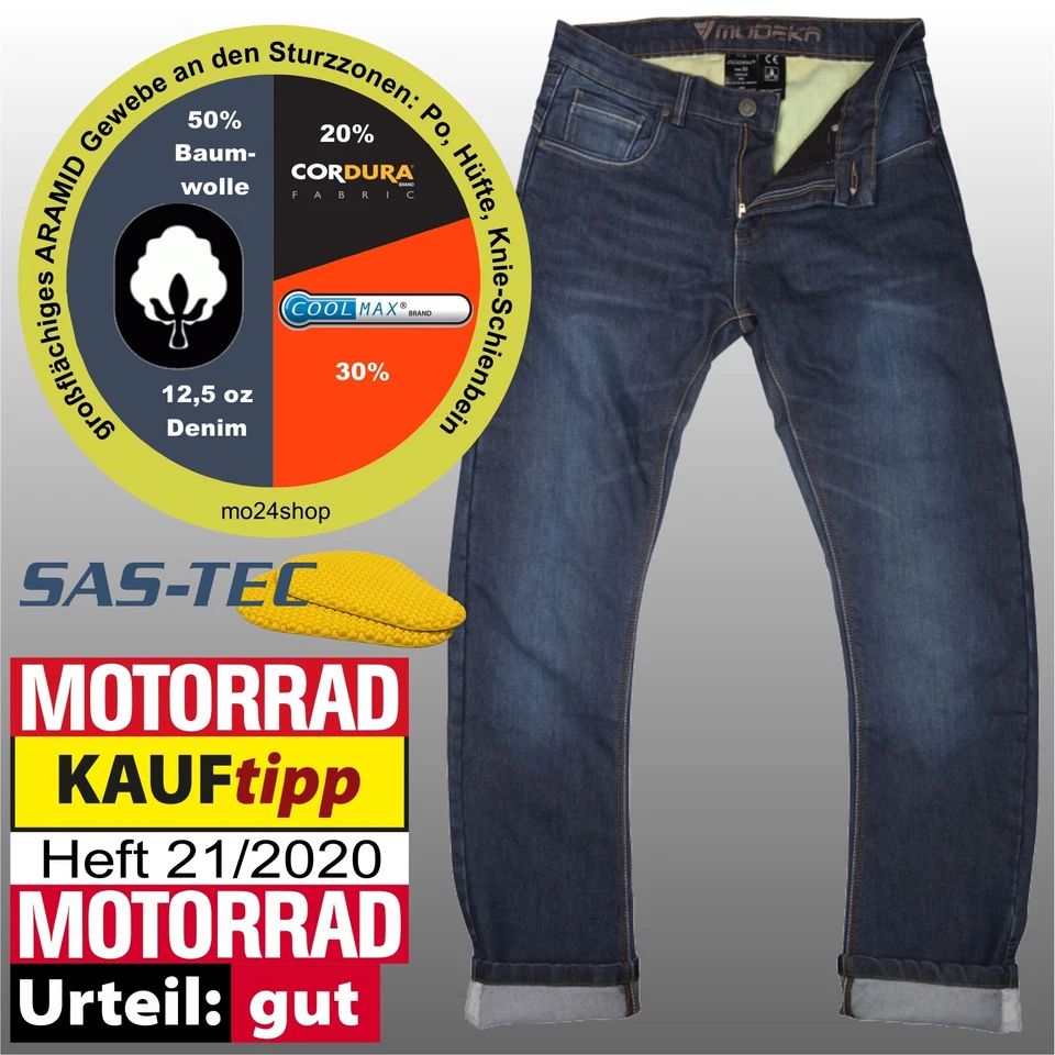 -16% Modeka Motorradjeans Nyle Cool Jeans Motorrad Bikerjeans Aramid UVP 169,90€ - Bild 1 von 3