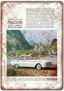 Letrero de metal aspecto retro anuncio Ford Falcon 1961 vintage A7201 - Imagen 1 de 2