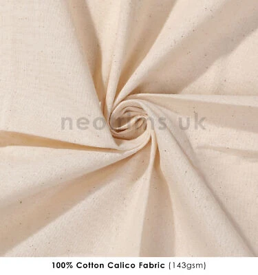 Tela bordada 100 % algodón Calicó mediana, natural semilla ecológica, 145 gsm 60" de ancho Foto 1 de 4