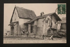 Carte Postale Ancienne Animée 1914 LYON- Exposition Internationale Village Alpin - Foto 1 di 1