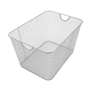 Cesta de almacenamiento de malla plateada abierta para suministros de limpieza lavandería 14x10x9 1115 - Imagen 1 de 5