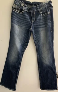 VIGOSS Women's Jeans Heritage Fit Dark Wash Demim Boot Cut S14 L34 Preowned - Picture 1 of 9
