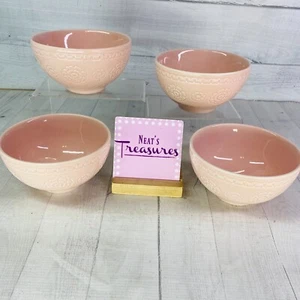 Wild Sage SANA MEDAILLON Rosa Blumen Steinzeug 25 Unzen Suppe Müslischalen 4er Set - Bild 1 von 18