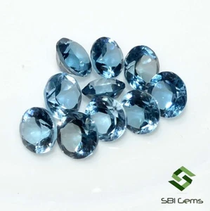 Topazio blu Londra naturale 2,84 CTS taglio tondo 4 mm lotto 10 pezzi pietra preziosa calibrata - Foto 1 di 6