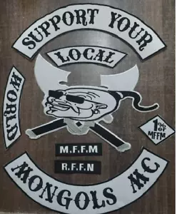 Support your mongols mc 35cm iron on embroidered set - Picture 1 of 1