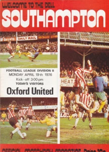 Southampton V Oxford United 1975/76 19-04-1976 división 2 - Imagen 1 de 1