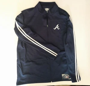 💥 Atlanta Braves Logo Jacket Full Zip Size 2 XL Blue & White (Official MLB) - Picture 1 of 5