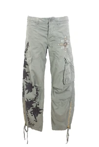 K32) Ra-Re Rag Recycle Designer Damen Cargo Hose FAENNA Gr. 26 W26 Neu Strass - Bild 1 von 13