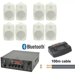 Kit Sistema Altoparlanti Amplificatore Esterno Con Bluetooth 2 4 8 Caffè Ristorante Negozio - Foto 1 di 6