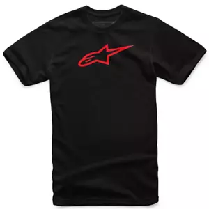Alpinestars Ageless Classic Tee Mens T-Shirt Regular Fit Top Shirt Black/Red - Picture 1 of 2