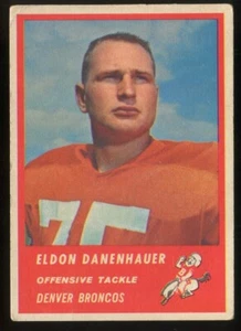 1963 Fleer #84 Eldon Danenhauer Denver Broncos - varietà senza strisce rosse - Foto 1 di 2