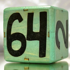 64 PASTEL GREEN.Black - Backgammon Doubling Cube - 36mm - Picture 1 of 9