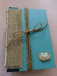 Decorative Books - Three Stacked Aqua/Turquoise Books w/ Embellishments  - Picture 1 of 6