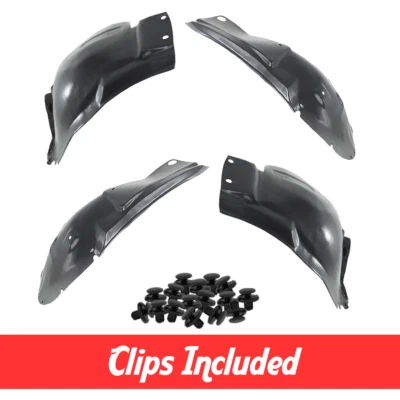 Front Fender Liner Sections Set w/ Clips For 2005-2009 Ford Mustang Base - Image 1 of 4