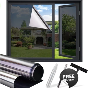 One Way Mirror Tint Window Film Protect Privacy UV Reflective Sun Block For Home - Picture 1 of 7