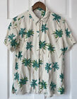 Lucky Brand Linen Blend Button Down Palm Tree All Over Print size M