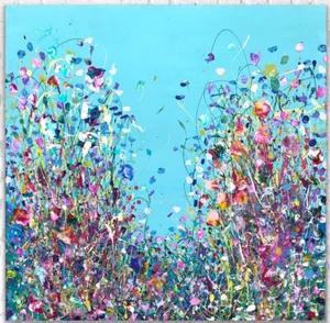 ORIGINAL ABSTRACT ACRYLIC PAINTING On 90 x 90cm Large Canvas By dianeplantart - Picture 1 of 12