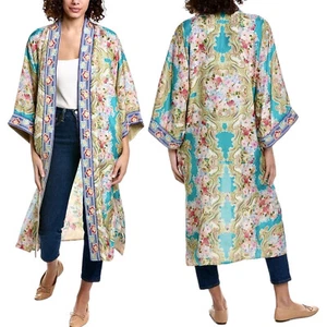 NWT Johnny Was Rivoray Nani Kimono Reversible 100% SILK Embroidered Floral XXL - Picture 1 of 16