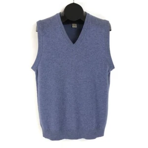 L.L. Chaleco Suéter de Lana de Cordero Bean Para Hombre Medio Alto Azul Pullover Cuello en V Tejido - Imagen 1 de 10