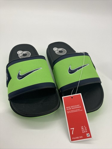 Sandali Seattle Seahawks Nike Off Court Wordmark Slide da uomo taglia 7 FN4466 300