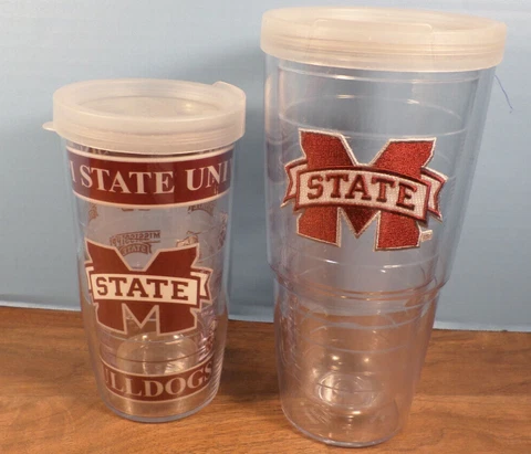 Tervis Tumbler Lot~Mississippi State University Bulldogs~16oz & 24oz~Clear Lids Cover