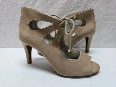 Zapatos de vestir ANA para mujer talla 10 zapatos de salón 3,5 tacón de aguja punta abierta ranurada cremallera y encaje Foto 1 de 4