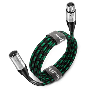 XLR Pro Mic Cable Male to Female 3-Pin Green Balanced Shielded Microphone Cab... - Bild 1 von 7