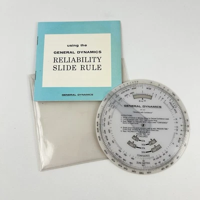 Vintage Reliability Slide Rule General Dynamics 1964 Military Antique - Image 1 of 4
