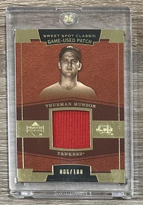 Parche usado Upper Deck Sweet Spot Classic 2004 #GU-TM Thurman Munson juego #/100 Foto 1 de 2