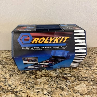 Rolykit S-11 Blue Roll Up Storage Organizer Jewelry Tackle Box Craft Sewing New - Image 1 of 4