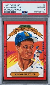 1990 Donruss Ken Griffey Jr. Diamond Kings PSA 8 - ERROR 🔥 - Picture 1 of 3